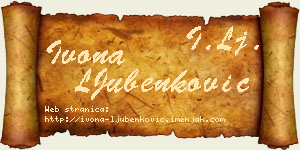 Ivona LJubenković vizit kartica